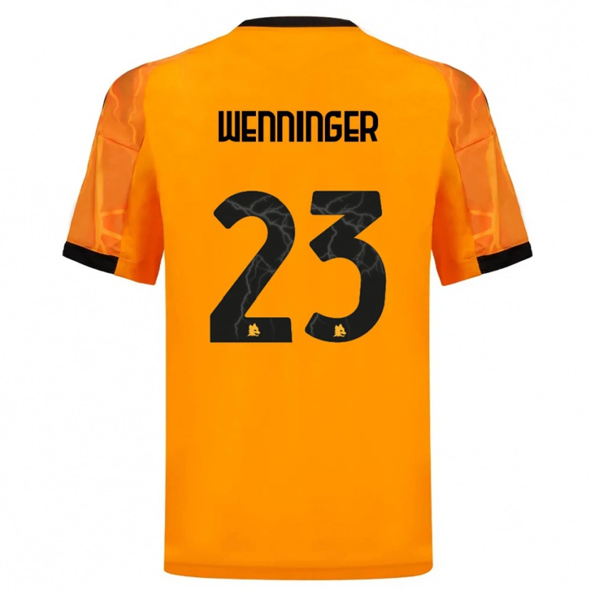 Danxen Niño Camiseta Carina Wenninger #23 Naranja Negro 2ª Equipación 2025/26 La Camisa
