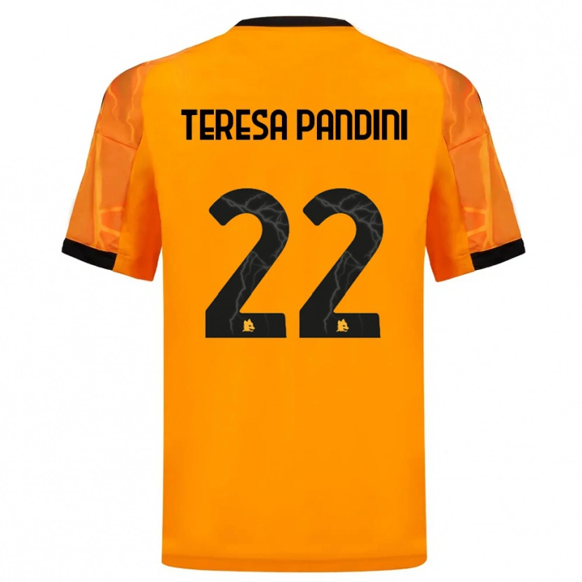 Danxen Niño Camiseta Marta Teresa Pandini #22 Naranja Negro 2ª Equipación 2025/26 La Camisa