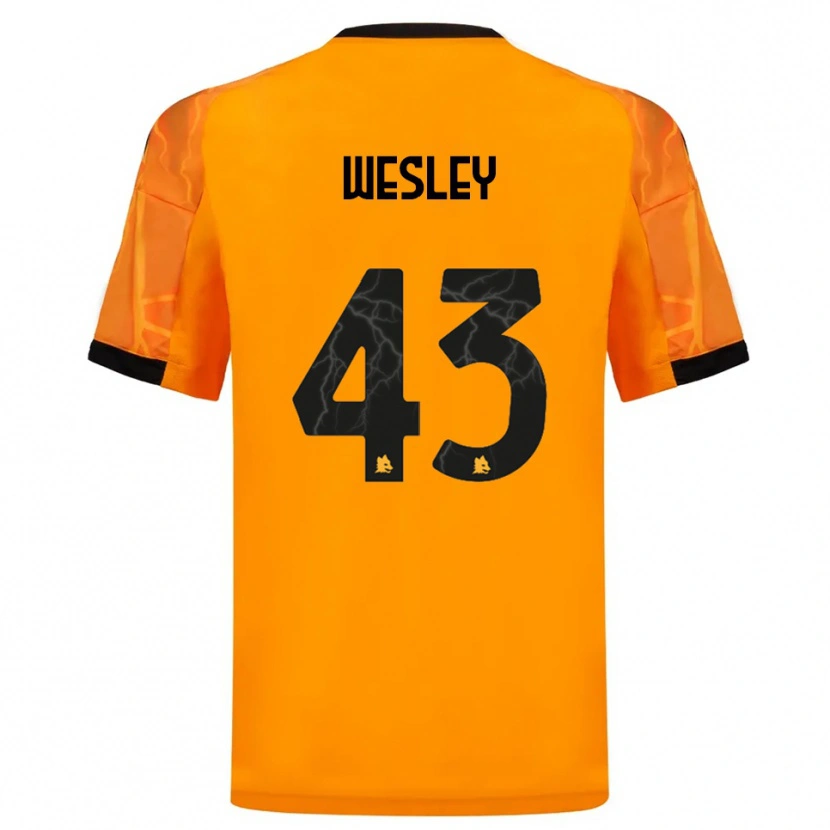 Danxen Niño Camiseta Wesley #43 Naranja Negro 2ª Equipación 2025/26 La Camisa