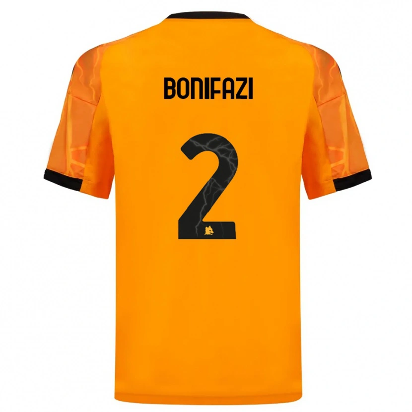 Danxen Niño Camiseta Giampaolo Bonifazi #2 Naranja Negro 2ª Equipación 2025/26 La Camisa
