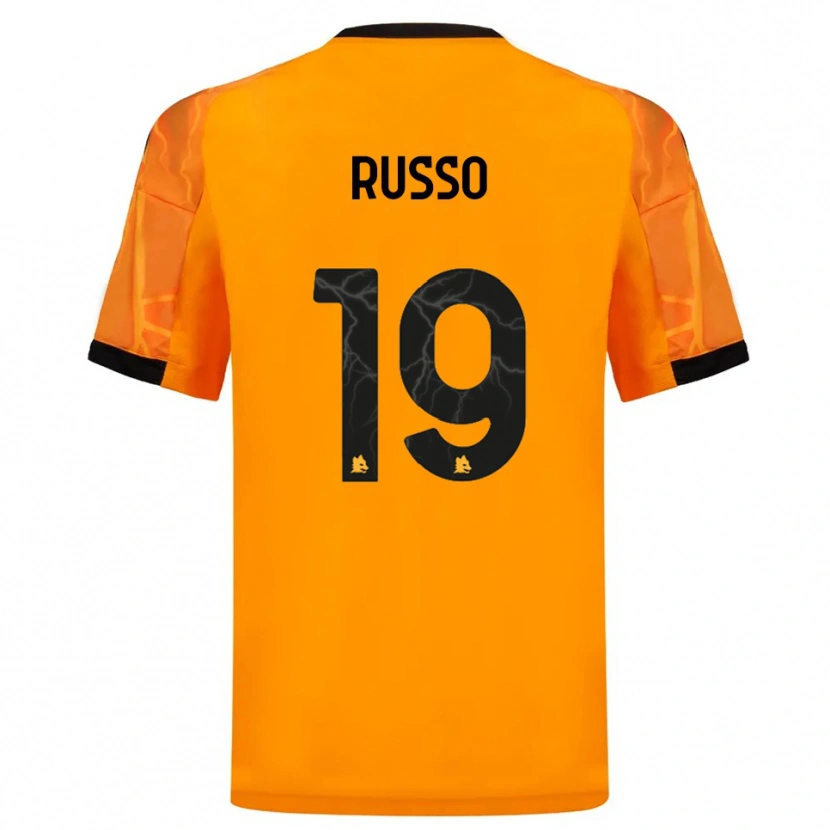 Danxen Niño Camiseta Filippo Russo #19 Naranja Negro 2ª Equipación 2025/26 La Camisa