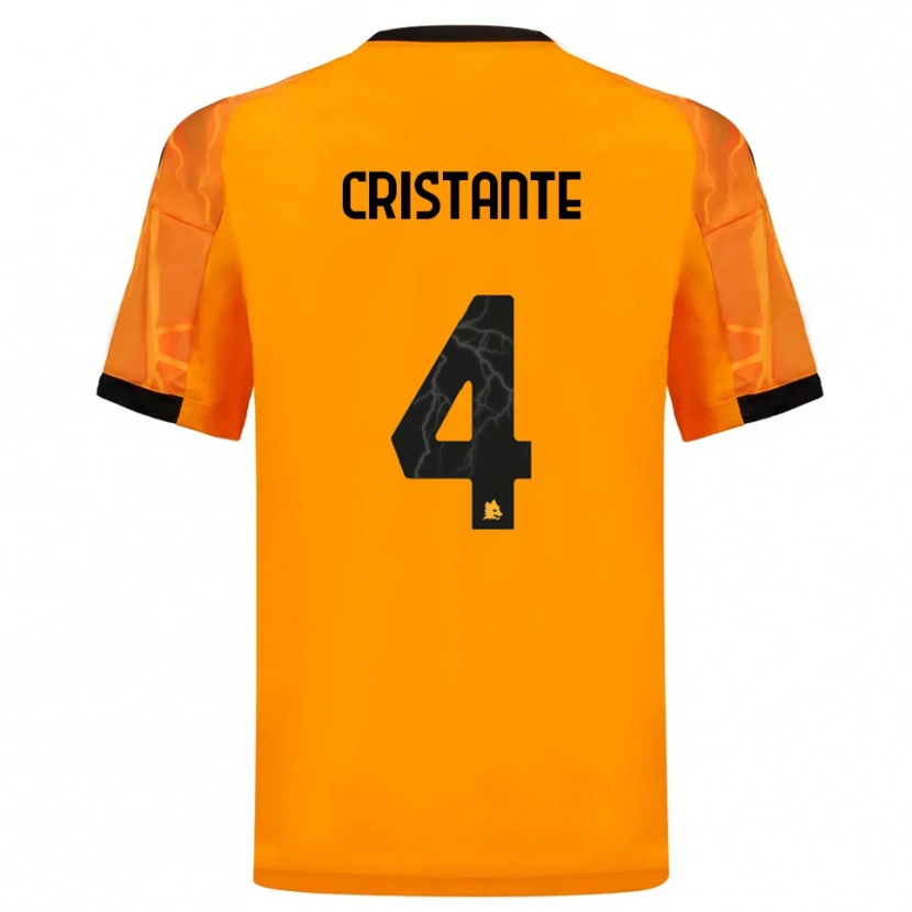 Danxen Niño Camiseta Bryan Cristante #4 Naranja Negro 2ª Equipación 2025/26 La Camisa