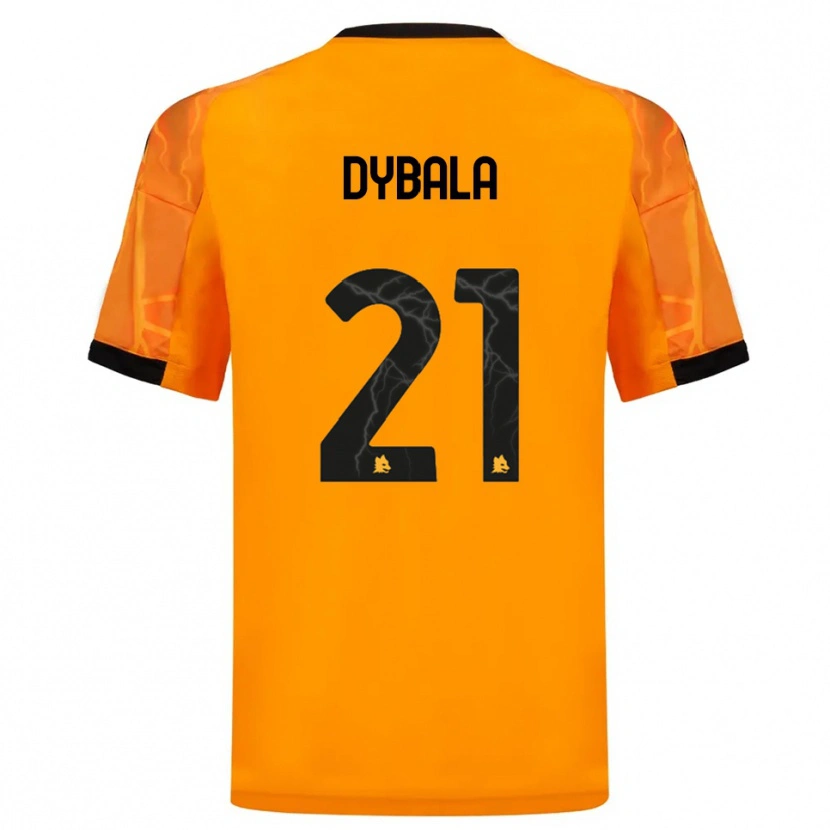 Danxen Niño Camiseta Paulo Dybala #21 Naranja Negro 2ª Equipación 2025/26 La Camisa