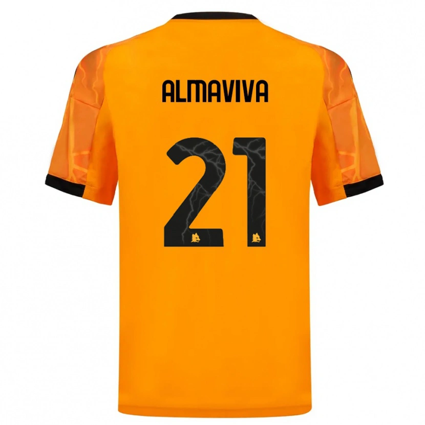 Danxen Niño Camiseta Mattia Almaviva #21 Naranja Negro 2ª Equipación 2025/26 La Camisa