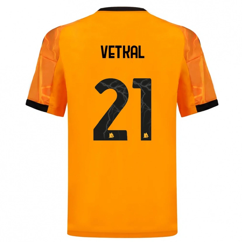 Danxen Niño Camiseta Martin Vetkal #21 Naranja Negro 2ª Equipación 2025/26 La Camisa