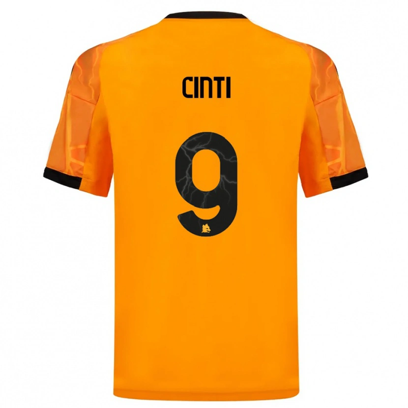 Danxen Niño Camiseta Valerio Cinti #9 Naranja Negro 2ª Equipación 2025/26 La Camisa