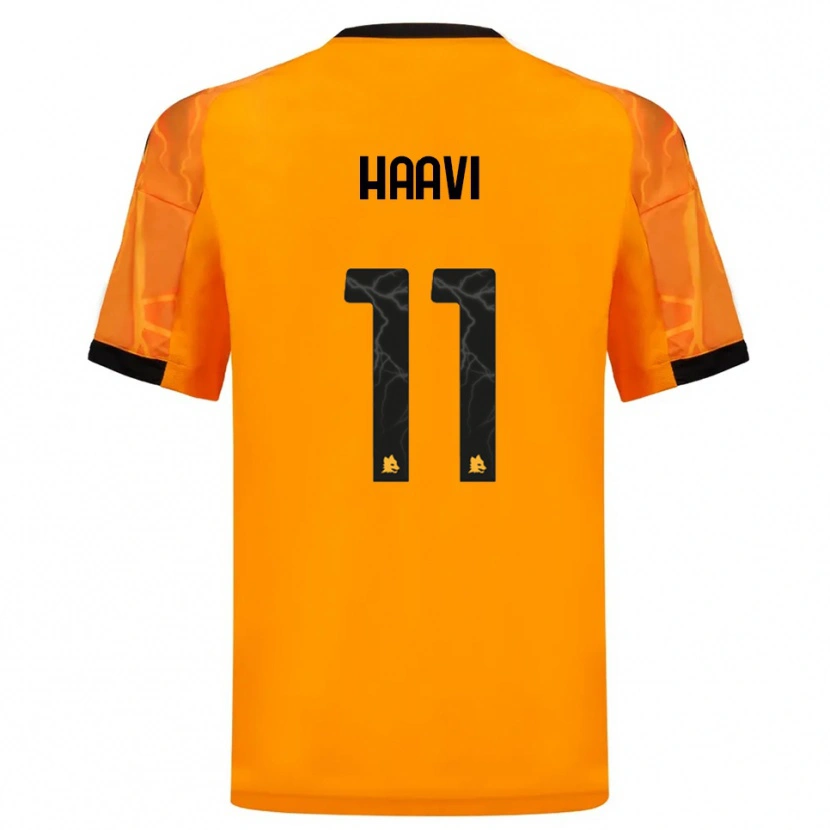 Danxen Niño Camiseta Emilie Haavi #11 Naranja Negro 2ª Equipación 2025/26 La Camisa