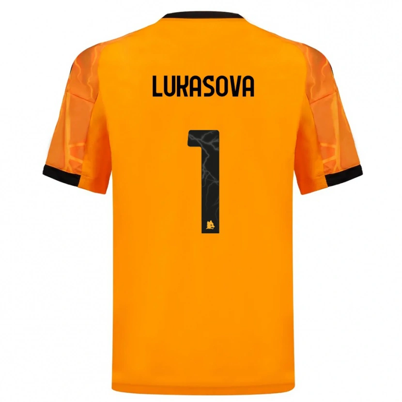 Danxen Niño Camiseta Olivie Lukášová #1 Naranja Negro 2ª Equipación 2025/26 La Camisa