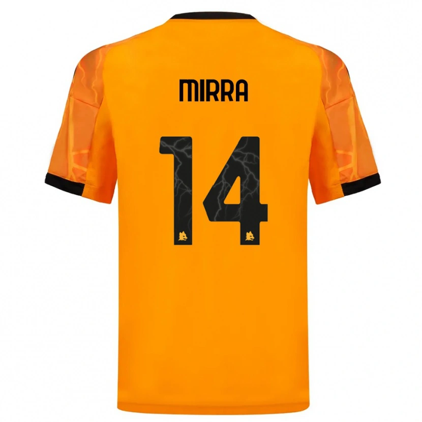 Danxen Niño Camiseta Jacopo Mirra #14 Naranja Negro 2ª Equipación 2025/26 La Camisa