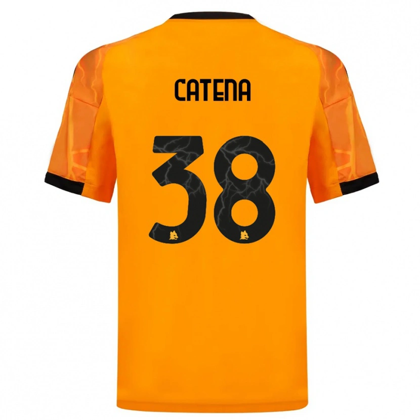 Danxen Niño Camiseta Giada Catena #38 Naranja Negro 2ª Equipación 2025/26 La Camisa