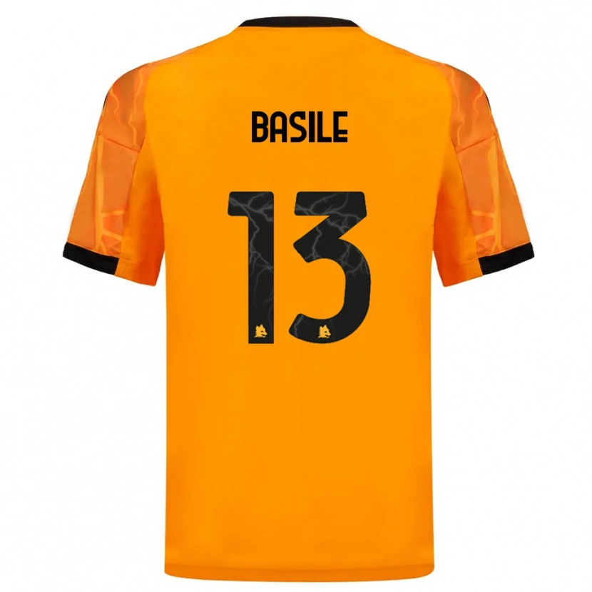 Danxen Niño Camiseta Filippo Basile #13 Naranja Negro 2ª Equipación 2025/26 La Camisa