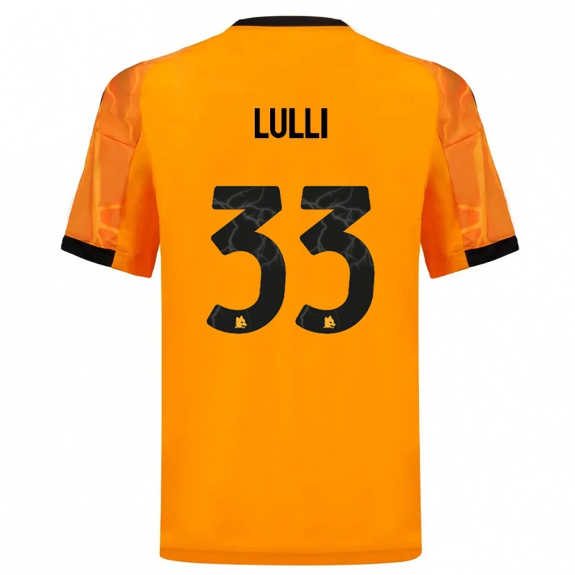 Danxen Niño Camiseta Emanuele Lulli #33 Naranja Negro 2ª Equipación 2025/26 La Camisa