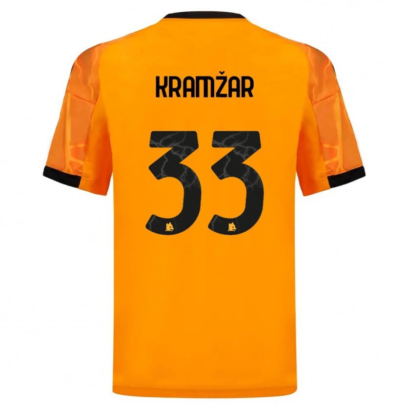 Danxen Niño Camiseta Zara Kramžar #33 Naranja Negro 2ª Equipación 2025/26 La Camisa