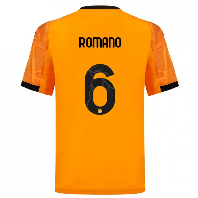 Danxen Niño Camiseta Alessandro Romano #6 Naranja Negro 2ª Equipación 2025/26 La Camisa