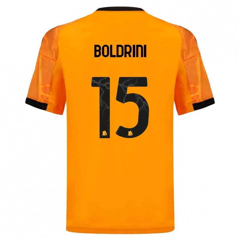 Danxen Niño Camiseta Mattia Boldrini #15 Naranja Negro 2ª Equipación 2025/26 La Camisa