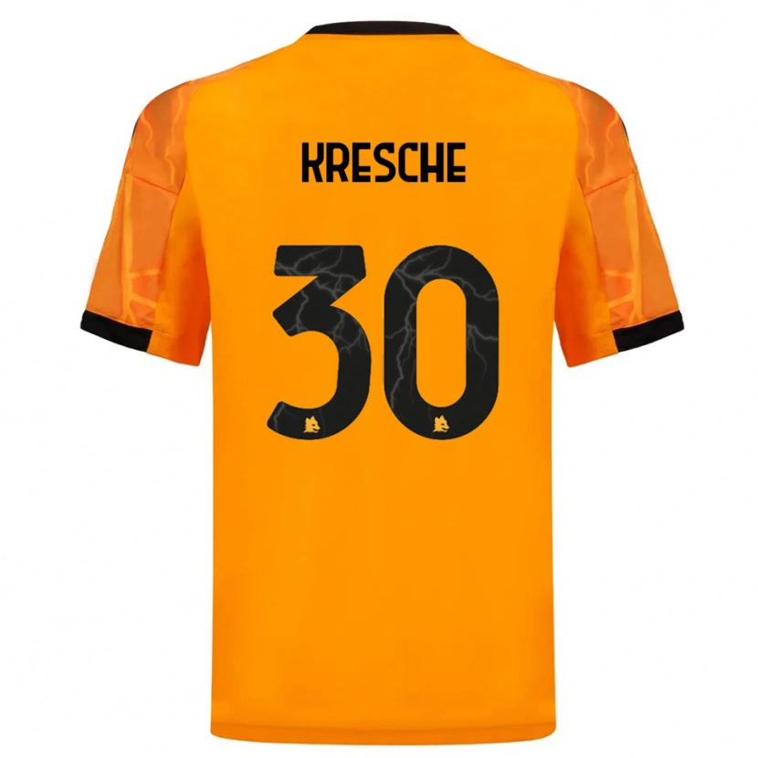 Danxen Niño Camiseta Isabella Kresche #30 Naranja Negro 2ª Equipación 2025/26 La Camisa