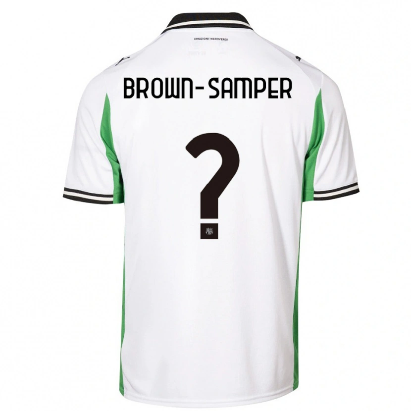 Danxen Niño Camiseta Isaac Brown-Samper #0 Blanco Verde Negro 2ª Equipación 2025/26 La Camisa
