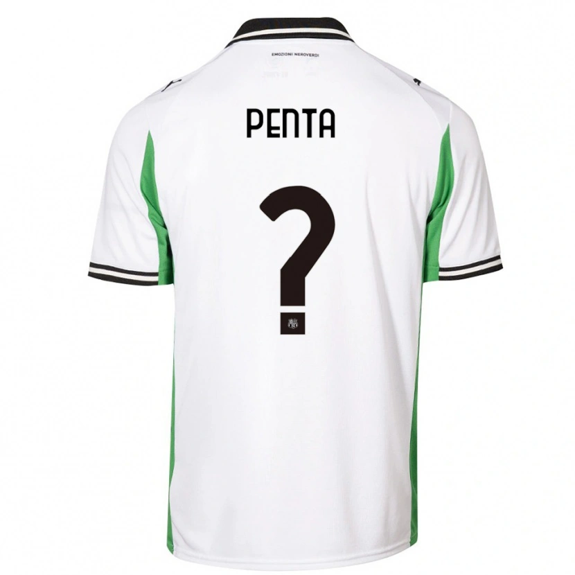 Danxen Niño Camiseta Mattia Penta #0 Blanco Verde Negro 2ª Equipación 2025/26 La Camisa