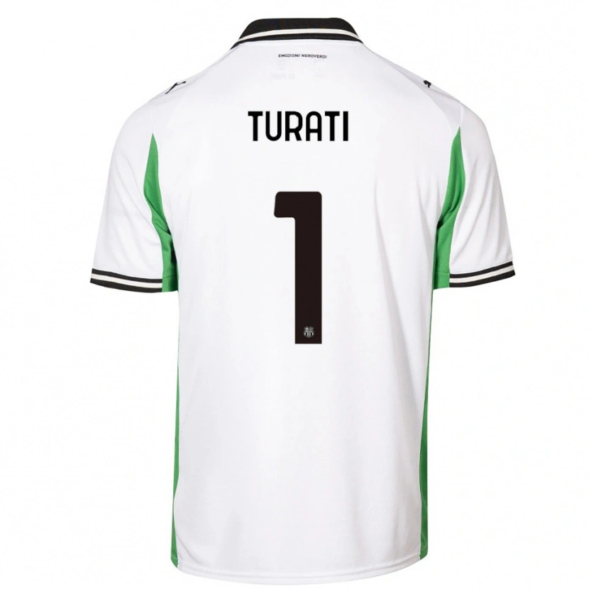 Danxen Niño Camiseta Stefano Turati #1 Blanco Verde Negro 2ª Equipación 2025/26 La Camisa