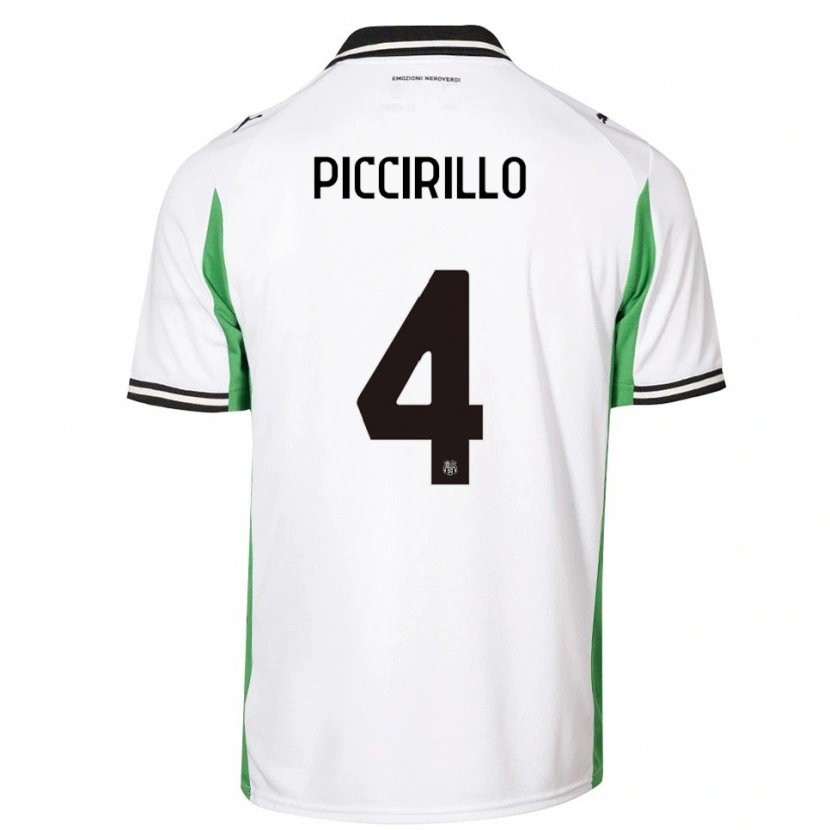 Danxen Niño Camiseta Michele Piccirillo #4 Blanco Verde Negro 2ª Equipación 2025/26 La Camisa