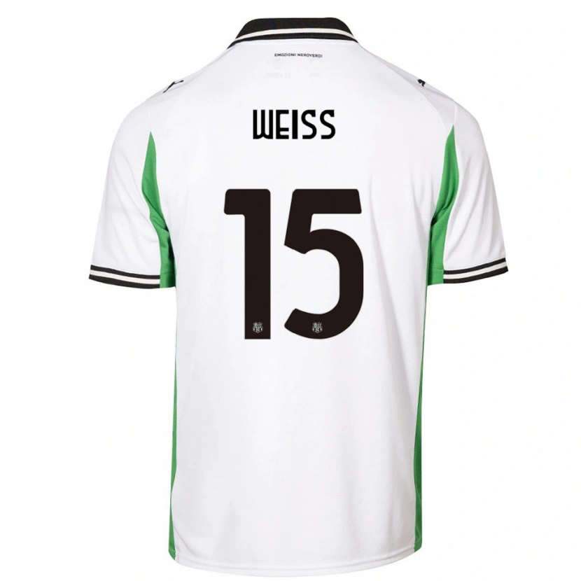 Danxen Niño Camiseta David Weiss #15 Blanco Verde Negro 2ª Equipación 2025/26 La Camisa