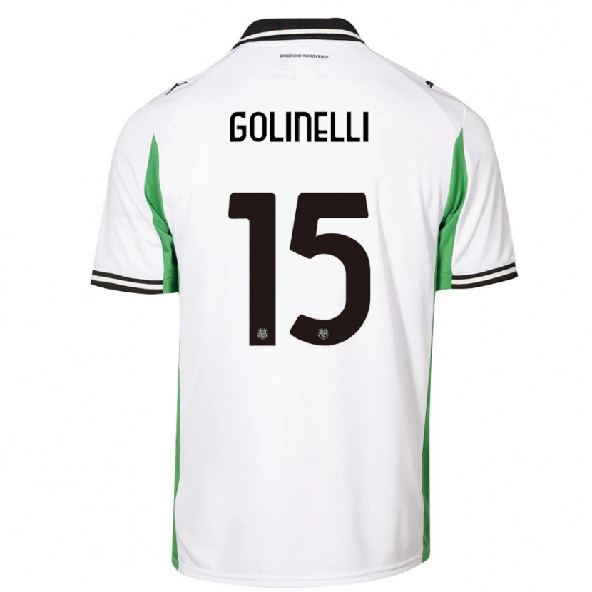 Danxen Niño Camiseta Emanuele Golinelli #15 Blanco Verde Negro 2ª Equipación 2025/26 La Camisa