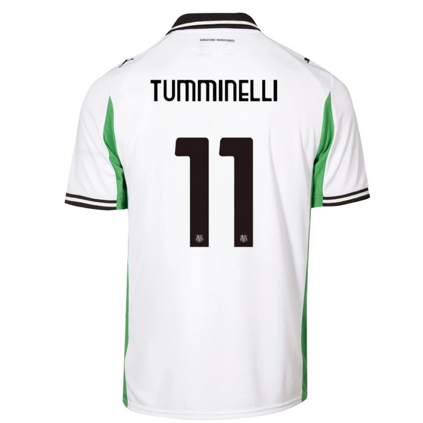 Danxen Niño Camiseta Daniel Tumminelli #11 Blanco Verde Negro 2ª Equipación 2025/26 La Camisa