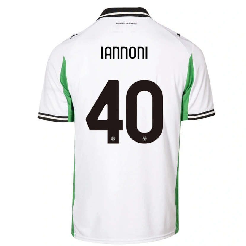 Danxen Niño Camiseta Edoardo Iannoni #40 Blanco Verde Negro 2ª Equipación 2025/26 La Camisa