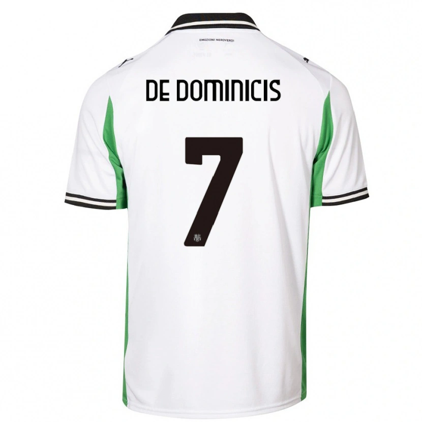 Danxen Niño Camiseta Diego De Dominicis #7 Blanco Verde Negro 2ª Equipación 2025/26 La Camisa