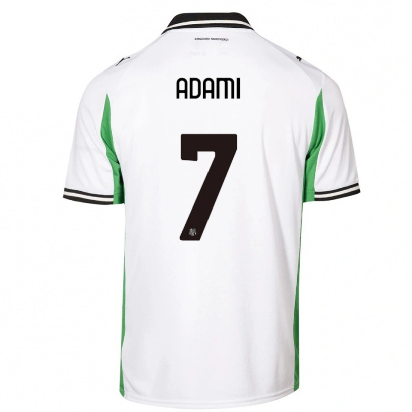Danxen Niño Camiseta Greta Adami #7 Blanco Verde Negro 2ª Equipación 2025/26 La Camisa