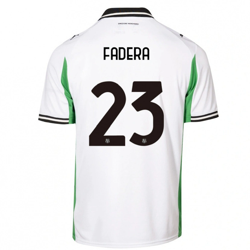Danxen Niño Camiseta Alieu Fadera #23 Blanco Verde Negro 2ª Equipación 2025/26 La Camisa