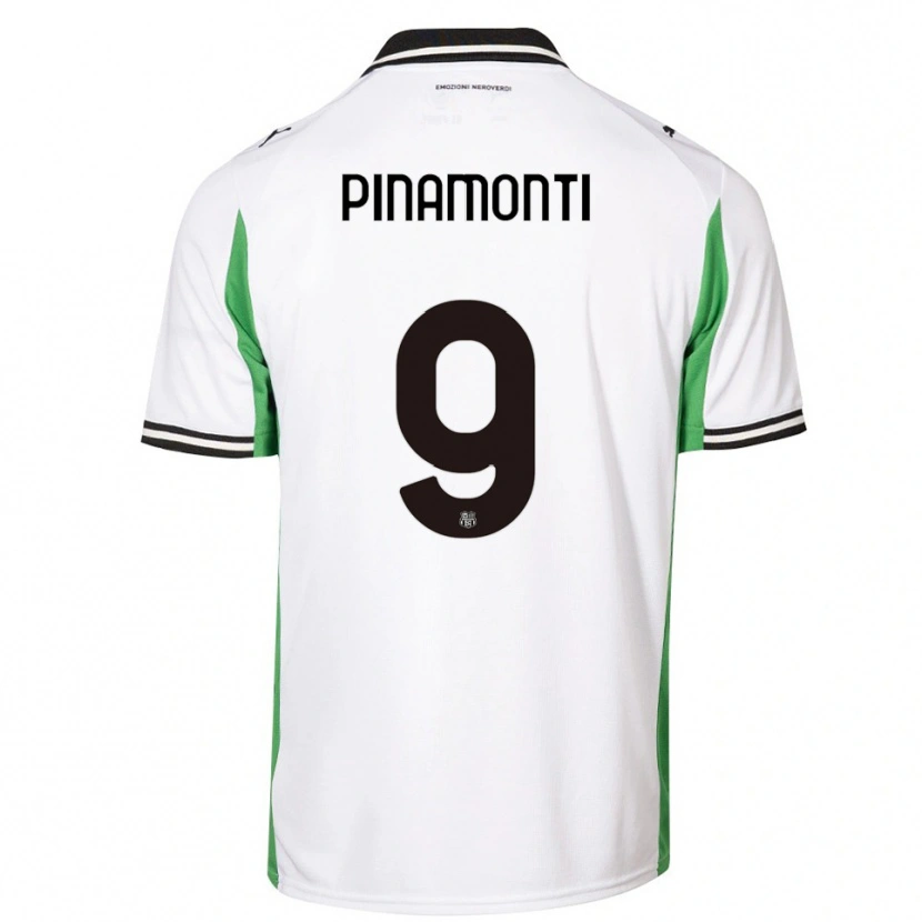 Danxen Niño Camiseta Andrea Pinamonti #9 Blanco Verde Negro 2ª Equipación 2025/26 La Camisa