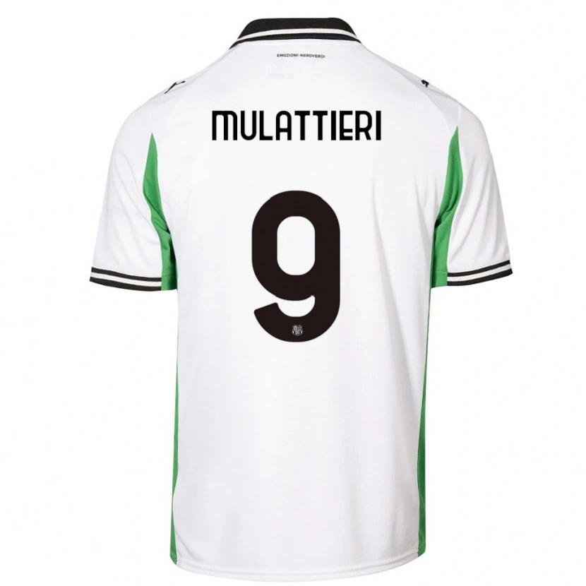 Danxen Niño Camiseta Samuele Mulattieri #9 Blanco Verde Negro 2ª Equipación 2025/26 La Camisa