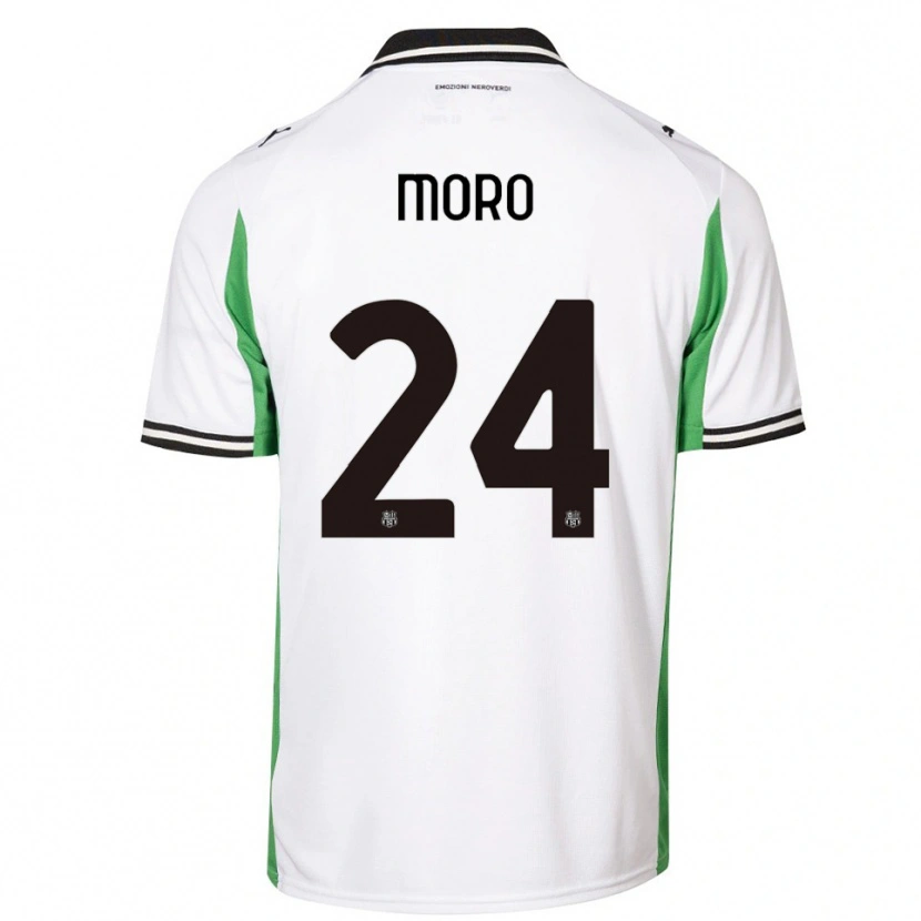 Danxen Niño Camiseta Luca Moro #24 Blanco Verde Negro 2ª Equipación 2025/26 La Camisa