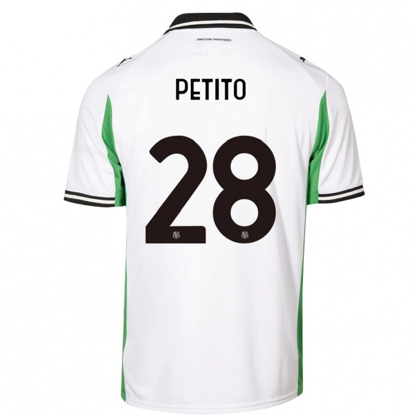 Danxen Niño Camiseta Christian Petito #28 Blanco Verde Negro 2ª Equipación 2025/26 La Camisa