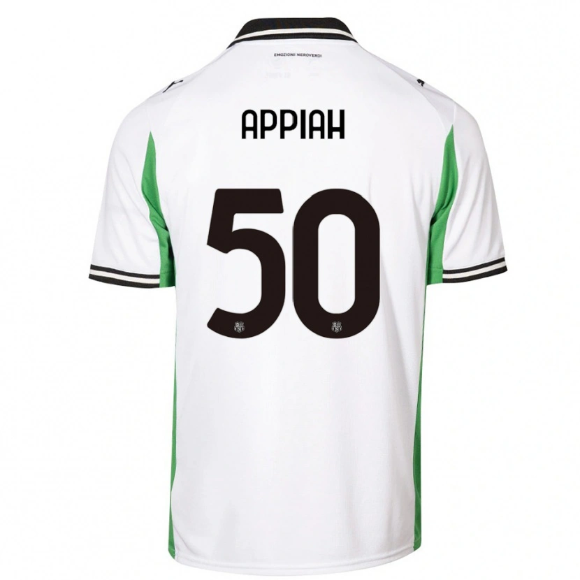 Danxen Niño Camiseta Lorenzo Appiah #50 Blanco Verde Negro 2ª Equipación 2025/26 La Camisa