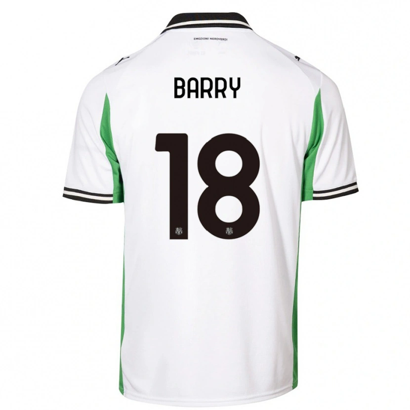 Danxen Niño Camiseta Omar Barry #18 Blanco Verde Negro 2ª Equipación 2025/26 La Camisa