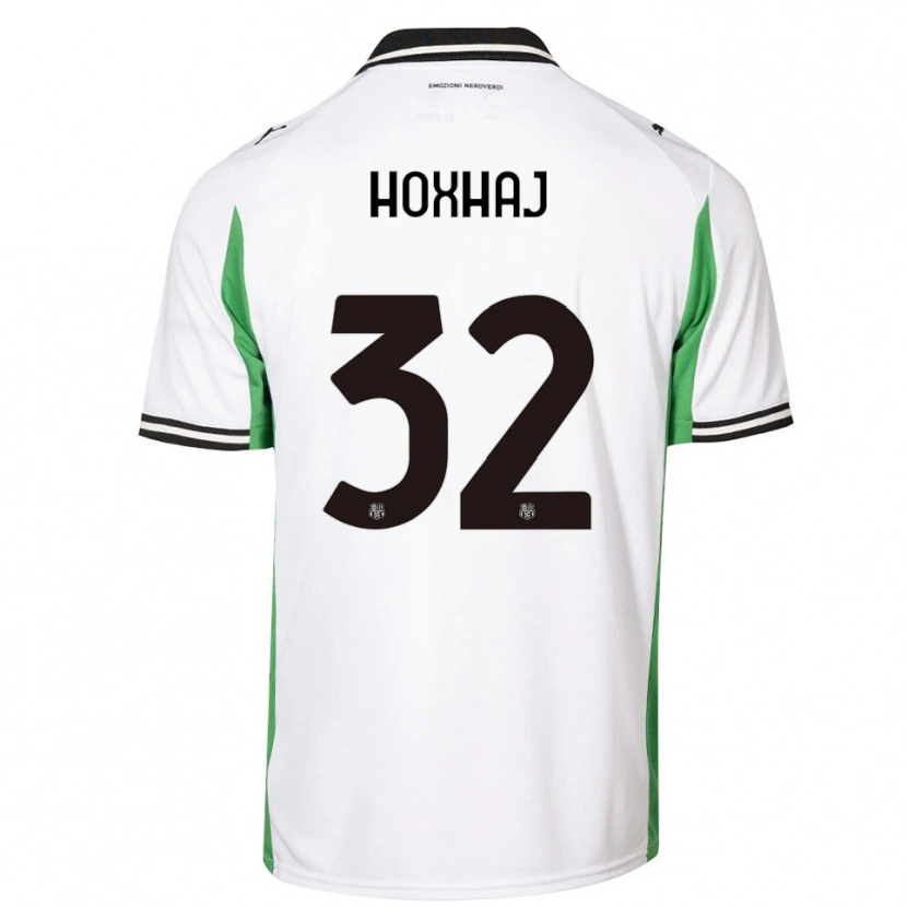 Danxen Niño Camiseta Kristina Hoxhaj #32 Blanco Verde Negro 2ª Equipación 2025/26 La Camisa
