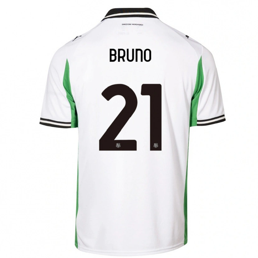 Danxen Niño Camiseta Kevin Bruno #21 Blanco Verde Negro 2ª Equipación 2025/26 La Camisa