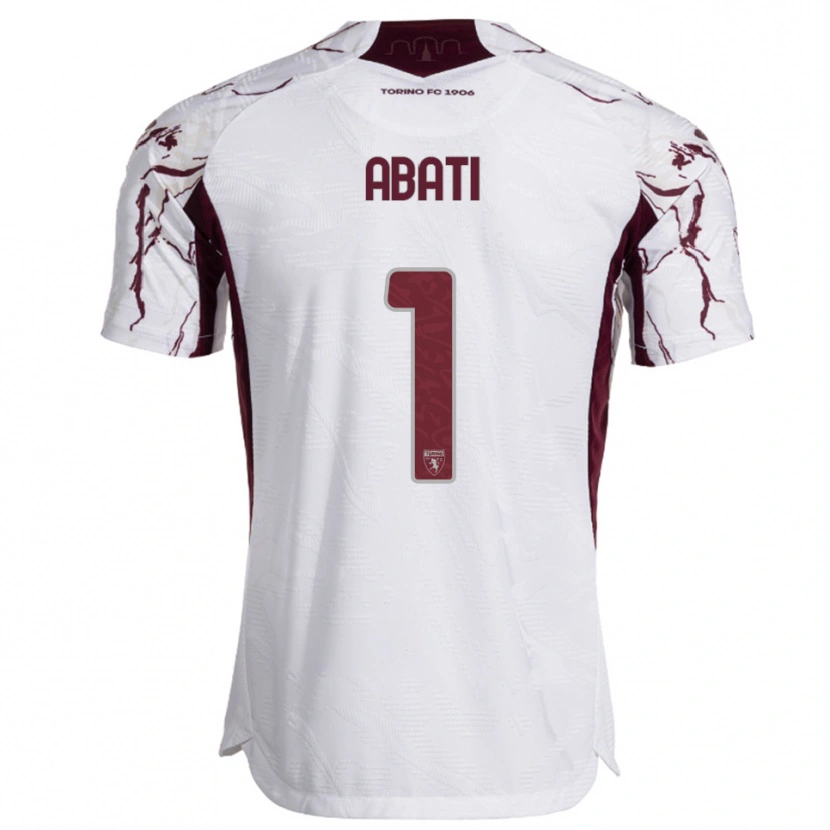 Danxen Niño Camiseta Lorenzo Abati #1 Blanco Borgoña 2ª Equipación 2025/26 La Camisa