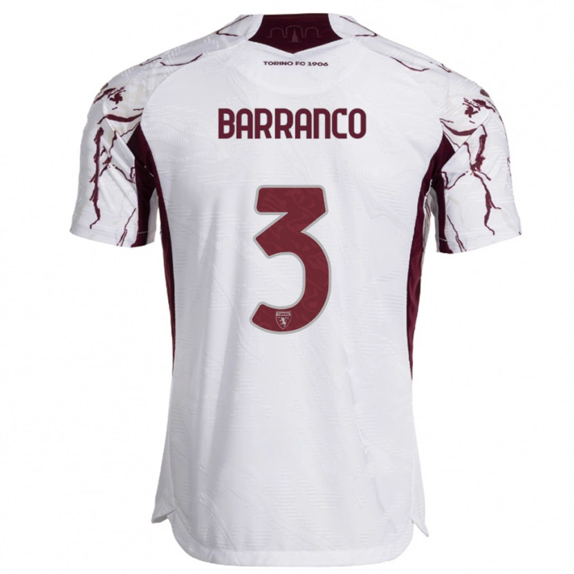 Danxen Niño Camiseta Gioacchino Barranco #3 Blanco Borgoña 2ª Equipación 2025/26 La Camisa
