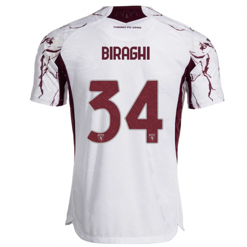 Danxen Niño Camiseta Cristiano Biraghi #34 Blanco Borgoña 2ª Equipación 2025/26 La Camisa