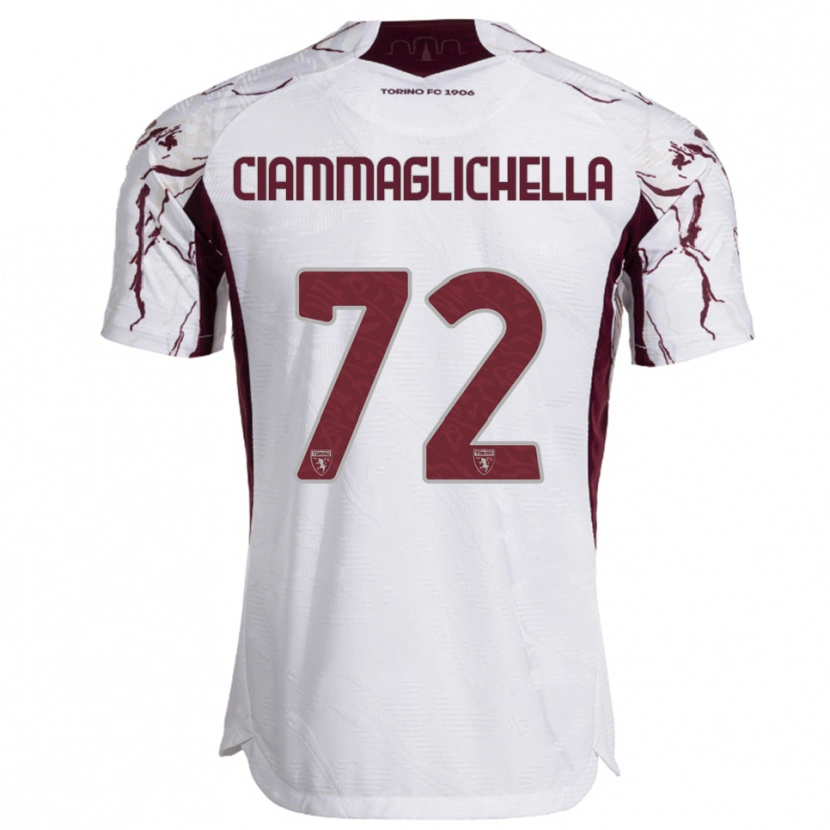 Danxen Niño Camiseta Aaron Ciammaglichella #72 Blanco Borgoña 2ª Equipación 2025/26 La Camisa