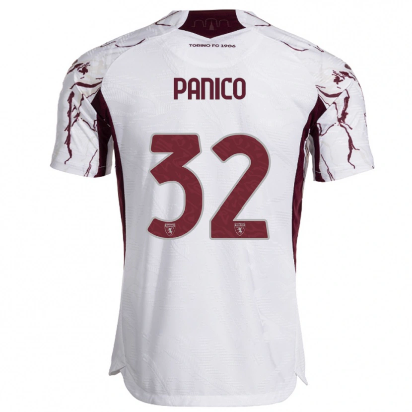 Danxen Niño Camiseta Patrizia Panico #32 Blanco Borgoña 2ª Equipación 2025/26 La Camisa