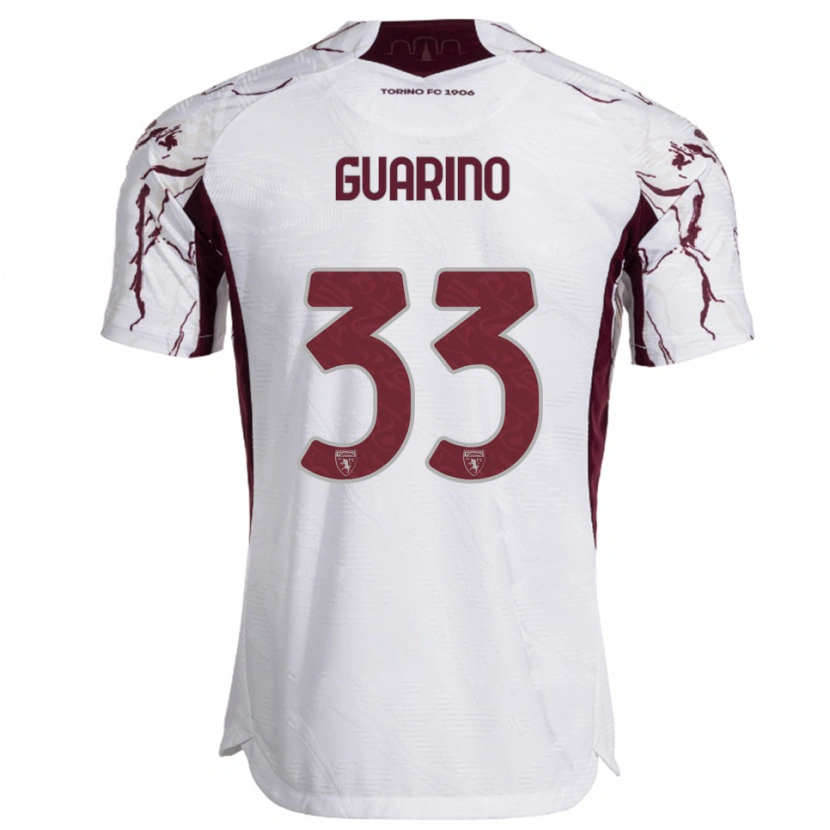 Danxen Niño Camiseta Rita Guarino #33 Blanco Borgoña 2ª Equipación 2025/26 La Camisa