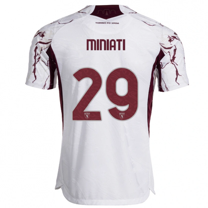 Danxen Niño Camiseta Elisa Miniati #29 Blanco Borgoña 2ª Equipación 2025/26 La Camisa