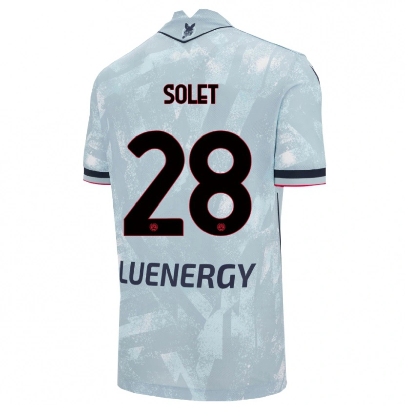 Danxen Niño Camiseta Oumar Solet #28 Azul Claro Negro 2ª Equipación 2025/26 La Camisa