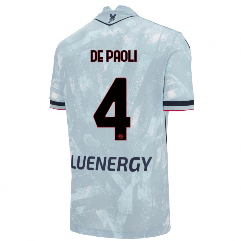 Danxen Niño Camiseta Cristiano De Paoli #4 Azul Claro Negro 2ª Equipación 2025/26 La Camisa