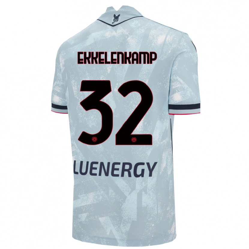 Danxen Niño Camiseta Jurgen Ekkelenkamp #32 Azul Claro Negro 2ª Equipación 2025/26 La Camisa