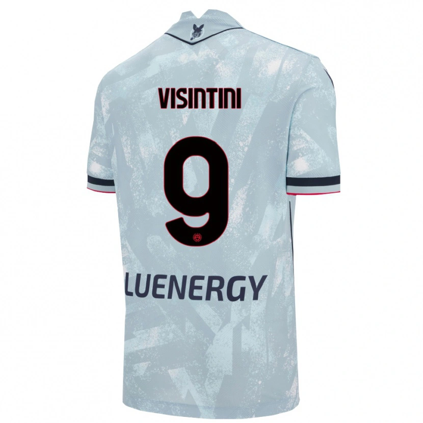 Danxen Niño Camiseta Patrick Visintini #9 Azul Claro Negro 2ª Equipación 2025/26 La Camisa